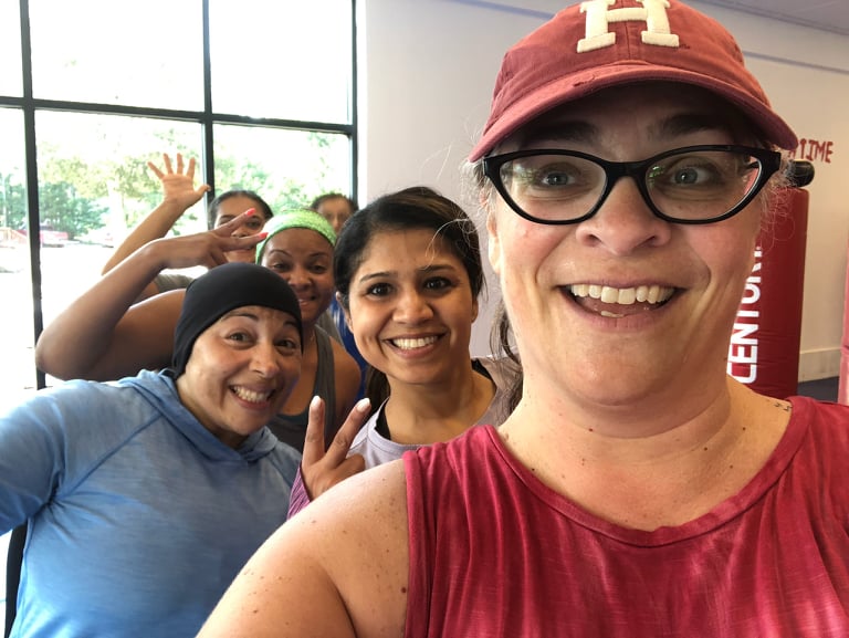 “Instructor Rachel Riggio at Shape Up Kickboxing Cumming GA”