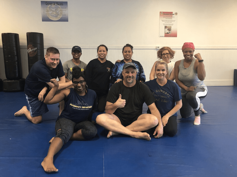 Group kickboxing class at Shape Up Kickboxing Lawrenceville GA