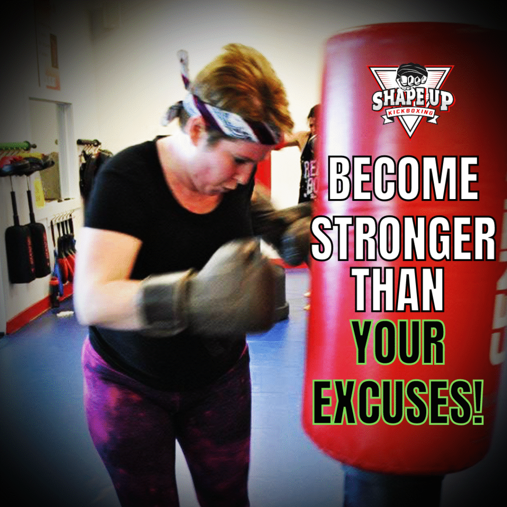 “Woman stretching before cardio kickboxing workout”